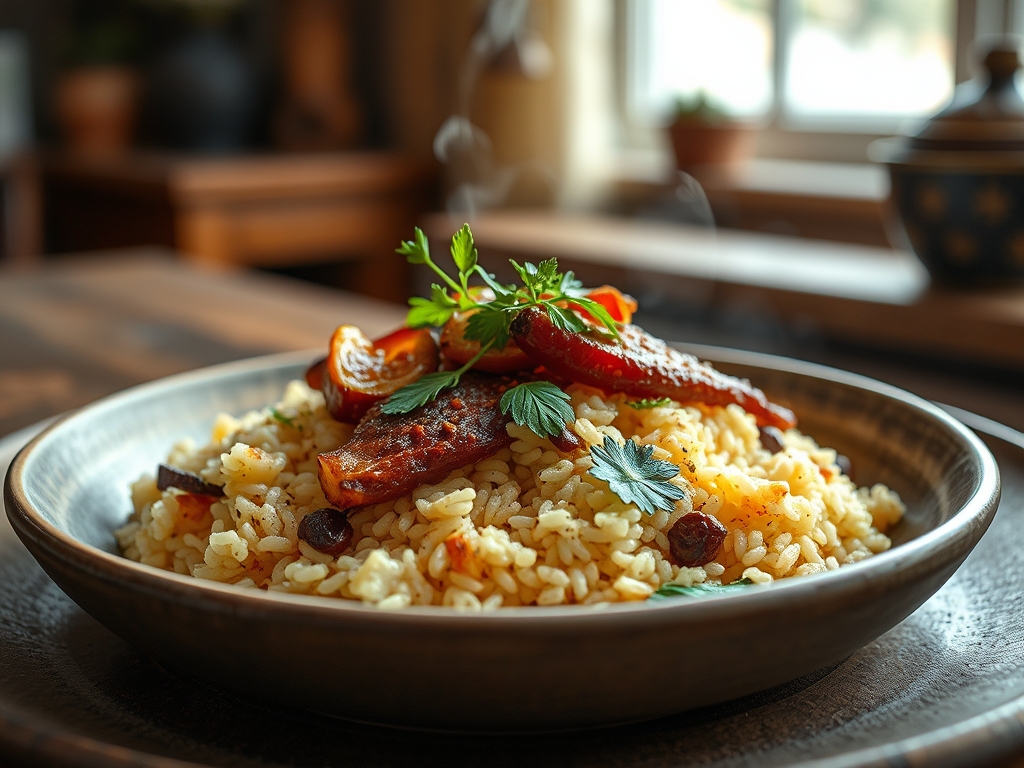 Arroz con alcachofas y habas