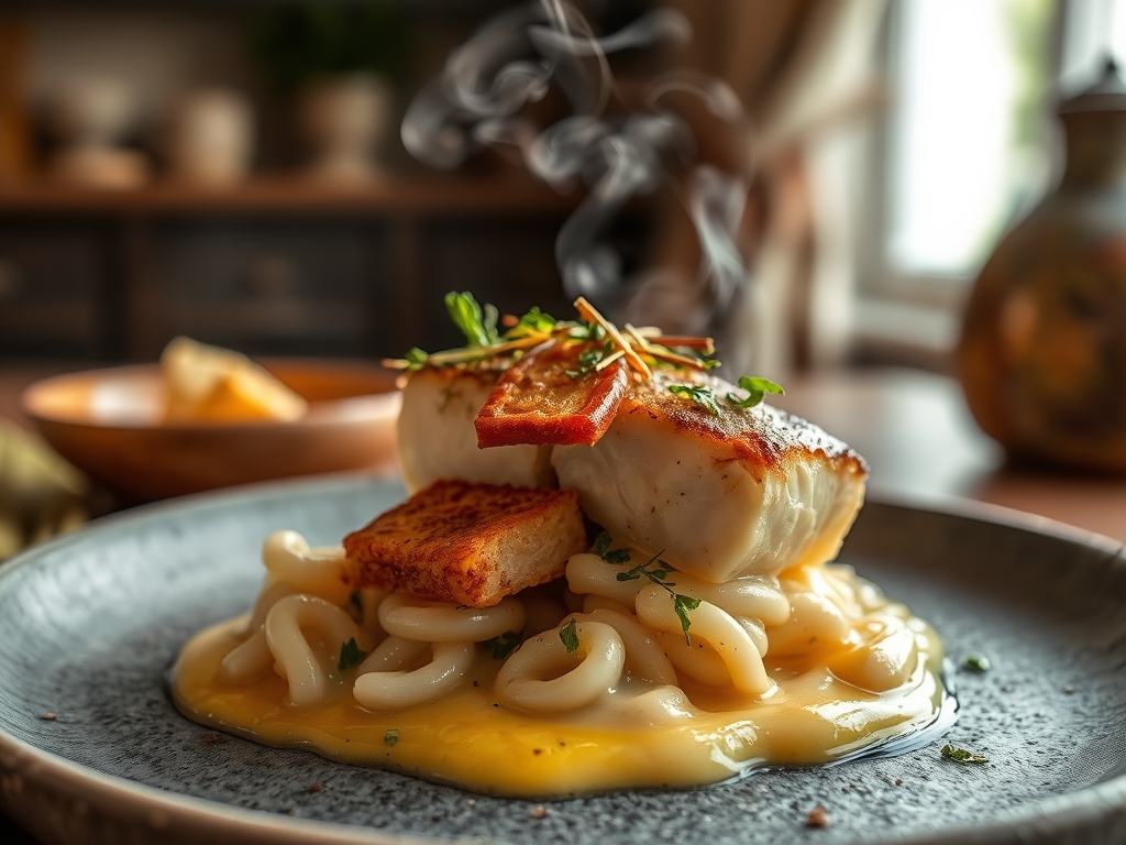 Bacalao con costra de alioli