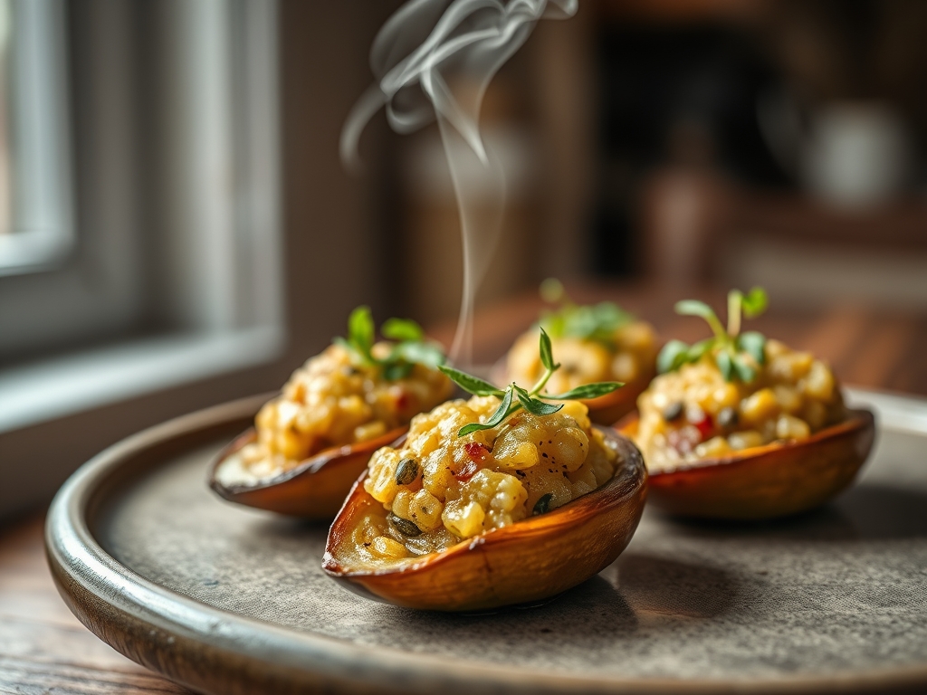 Berenjenas rellenas de quinoa
