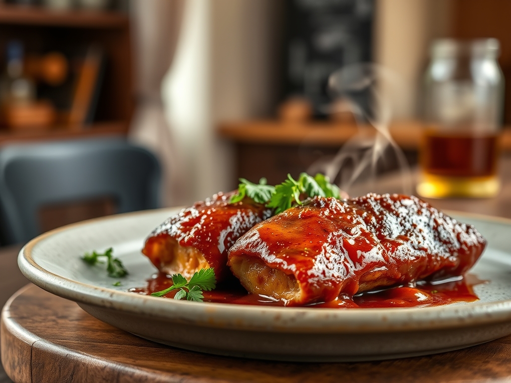 Costillas BBQ con bourbon