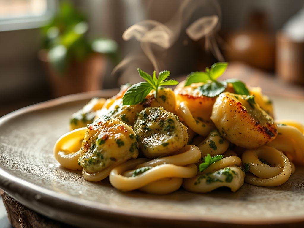 Gnocchis con pesto de nueces