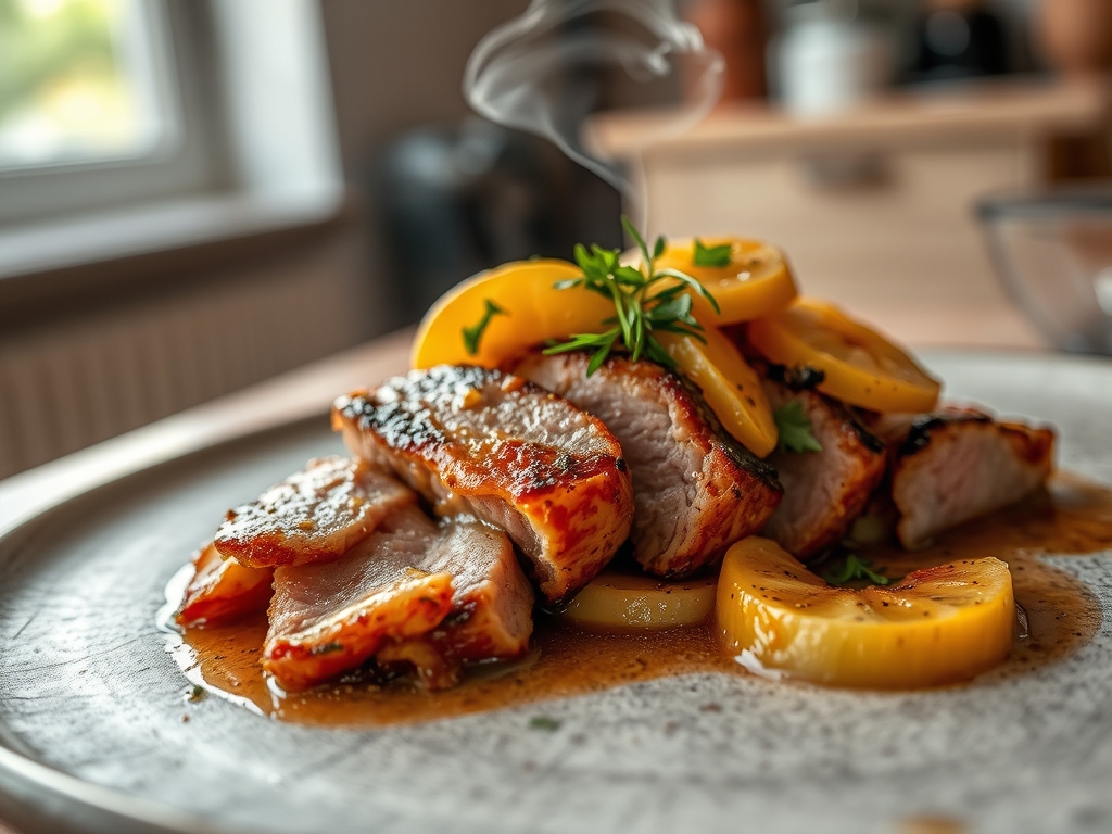 Lomo de cerdo con manzanas