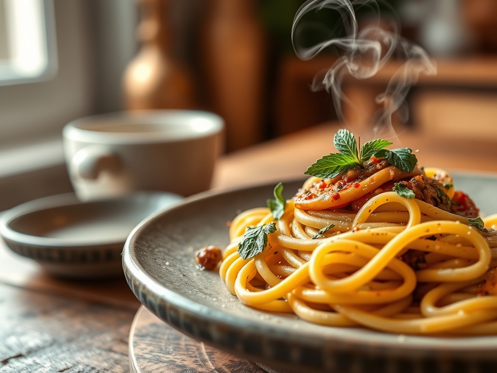 Pasta con boloñesa de lentejas