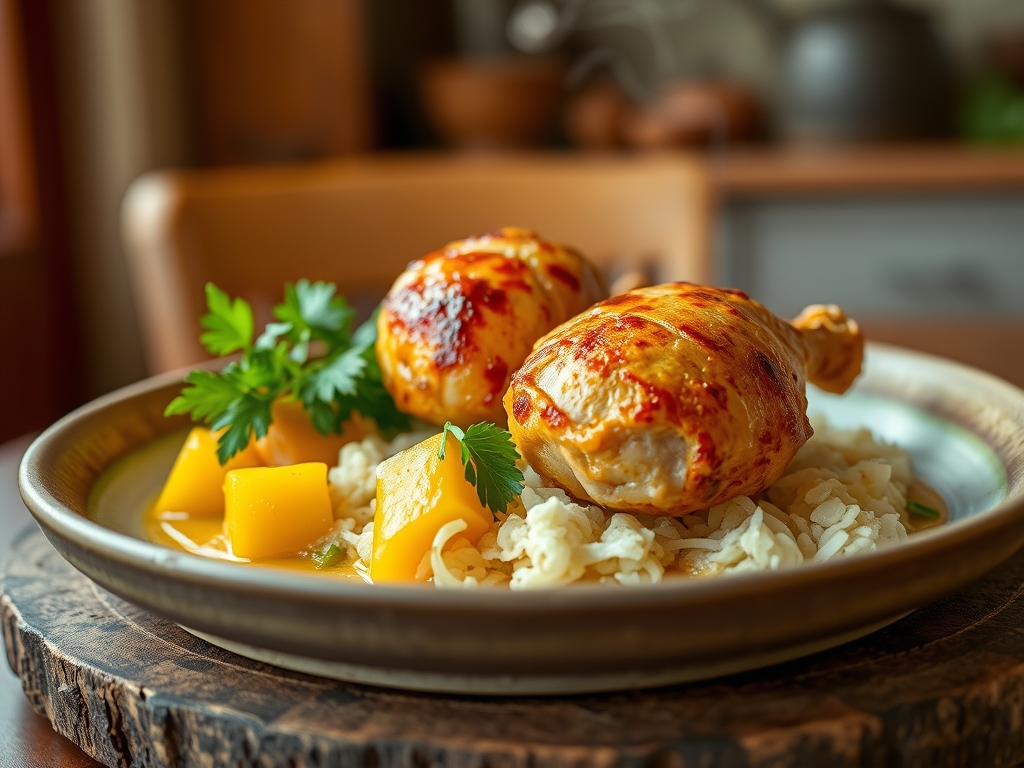 Pollo al curry con piña