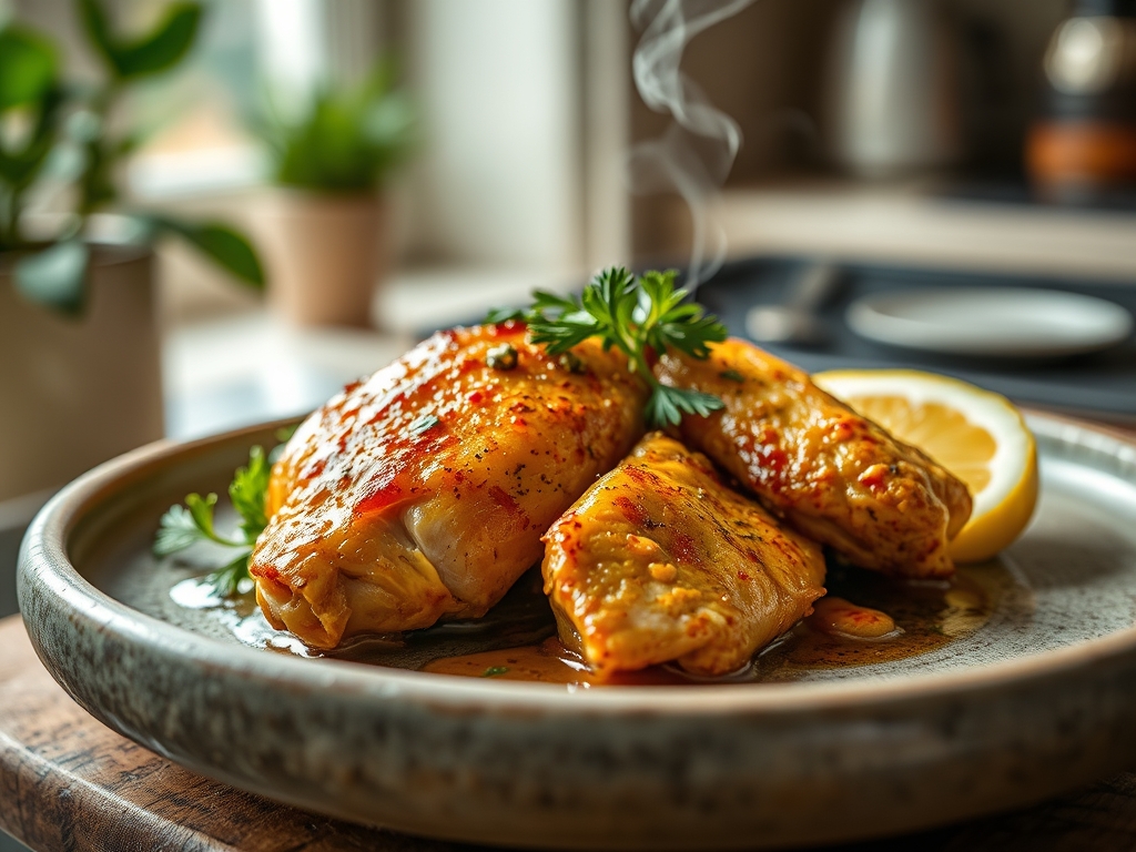 Pollo al limón y romero