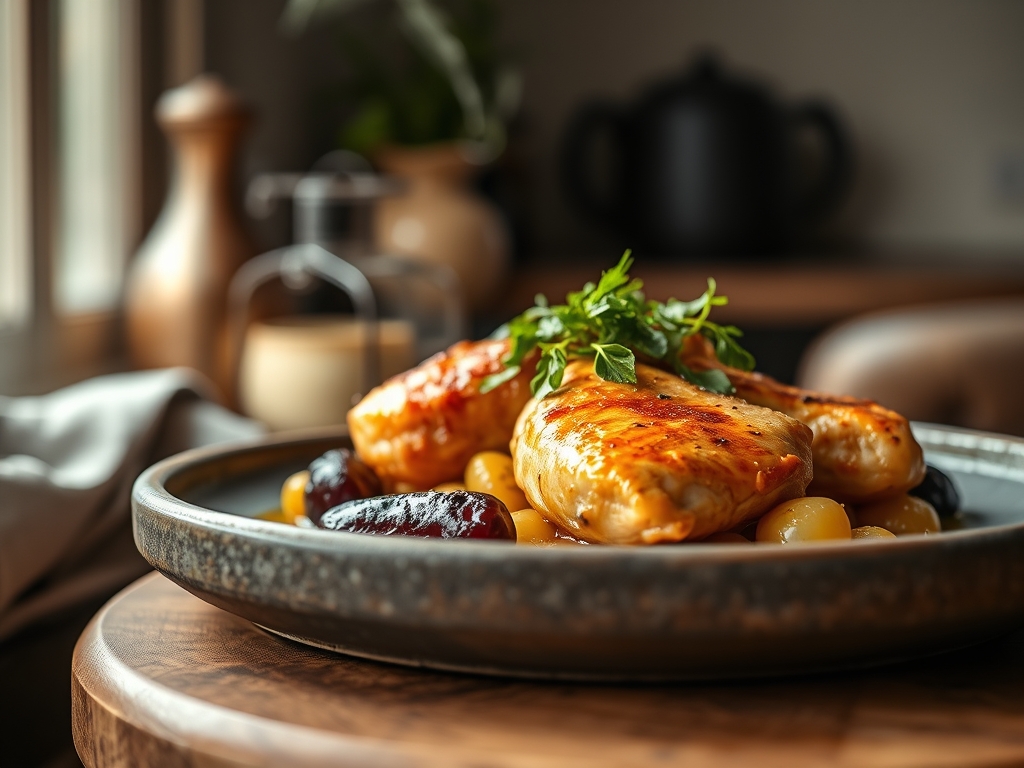 Pollo con anacardos asiático