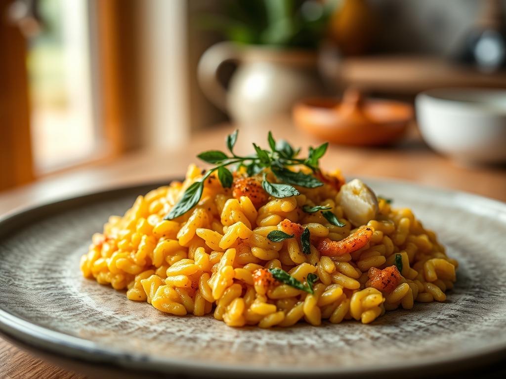 Risotto de calabaza y queso azul