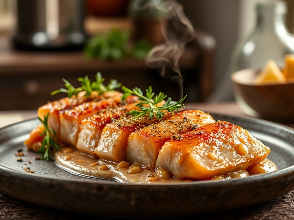 Salmón con costra de pistacho