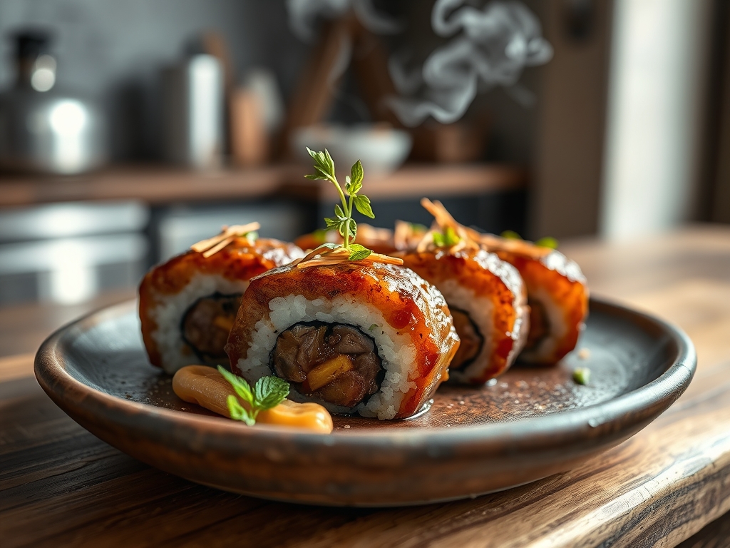 Sushi de carne asada