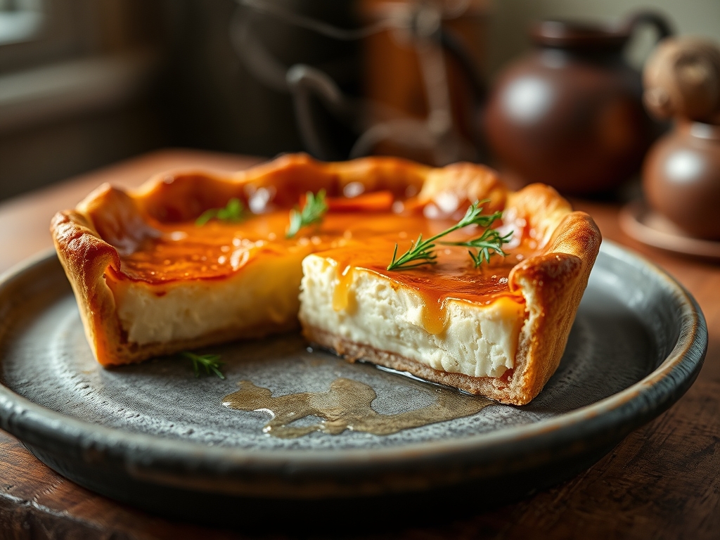 Tarta de queso y dulce de leche