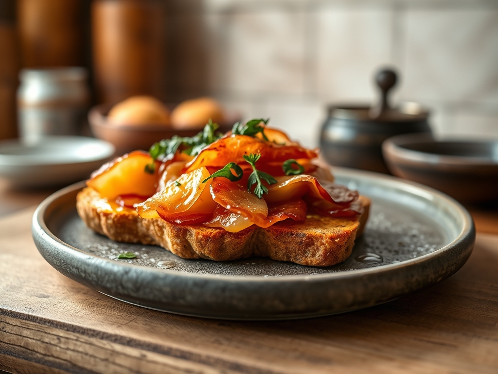 Tostada de higos y jamón