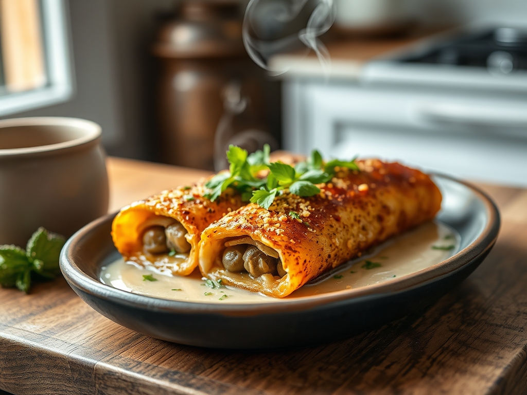 Canelones de setas y trufa