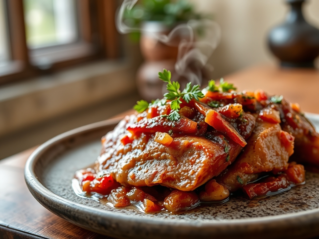 Lomo con salsa de frutos rojos