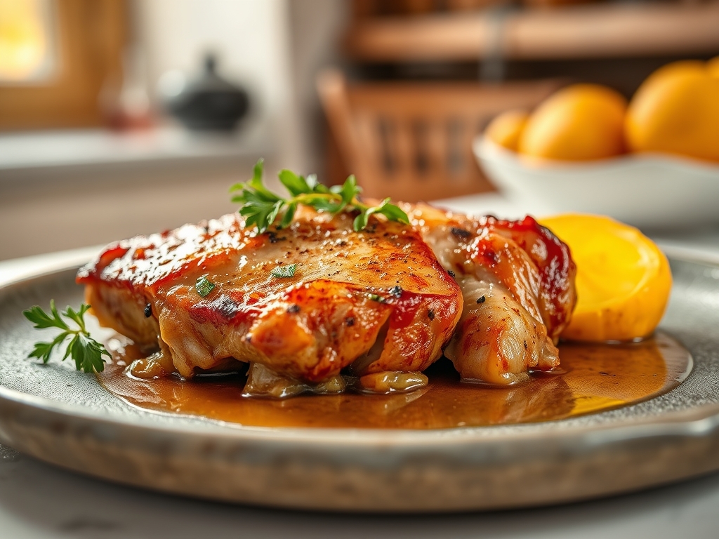 Lomo de cerdo con piña al horno